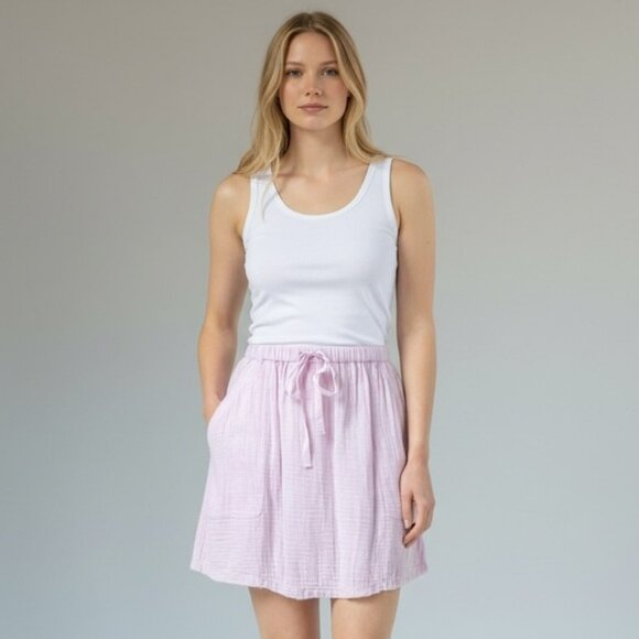 Lilla P Organic Cotton Short Skirt With Pockets In Orchid Size Small NEW - Picture 3 of 6
